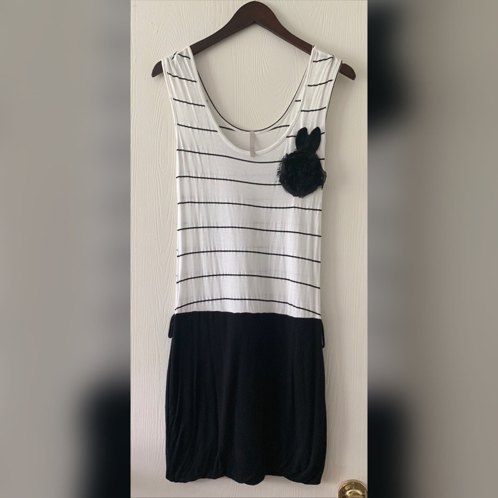 Black and white dress.